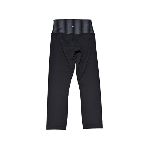 Lululemon Wunder Under Crop II Legging Luon Roll Down Black Capilano Stripe Coal - Picture 2 of 3